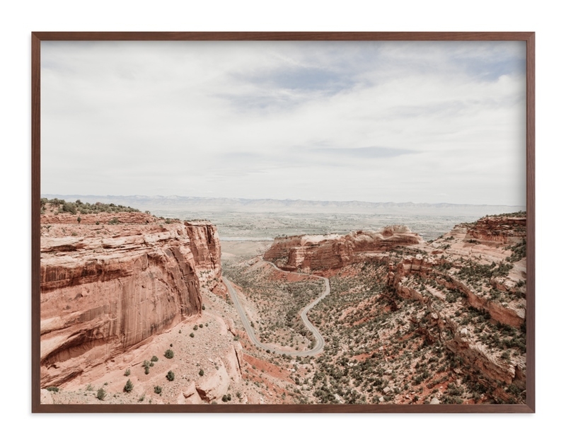 Desert Horizon by Jamie Lollback with Walnut Wood Frame - 30" x 24" - Image 0