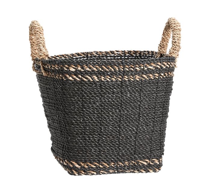 Asher Tote Basket, Medium - Charcoal/Natural - Image 0