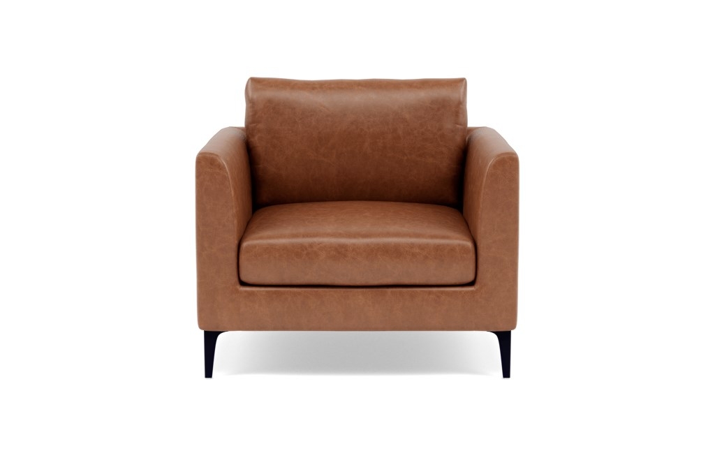 Owens Leather Accent Chair - Pecan Pigment-Dyed Leather - Image 0