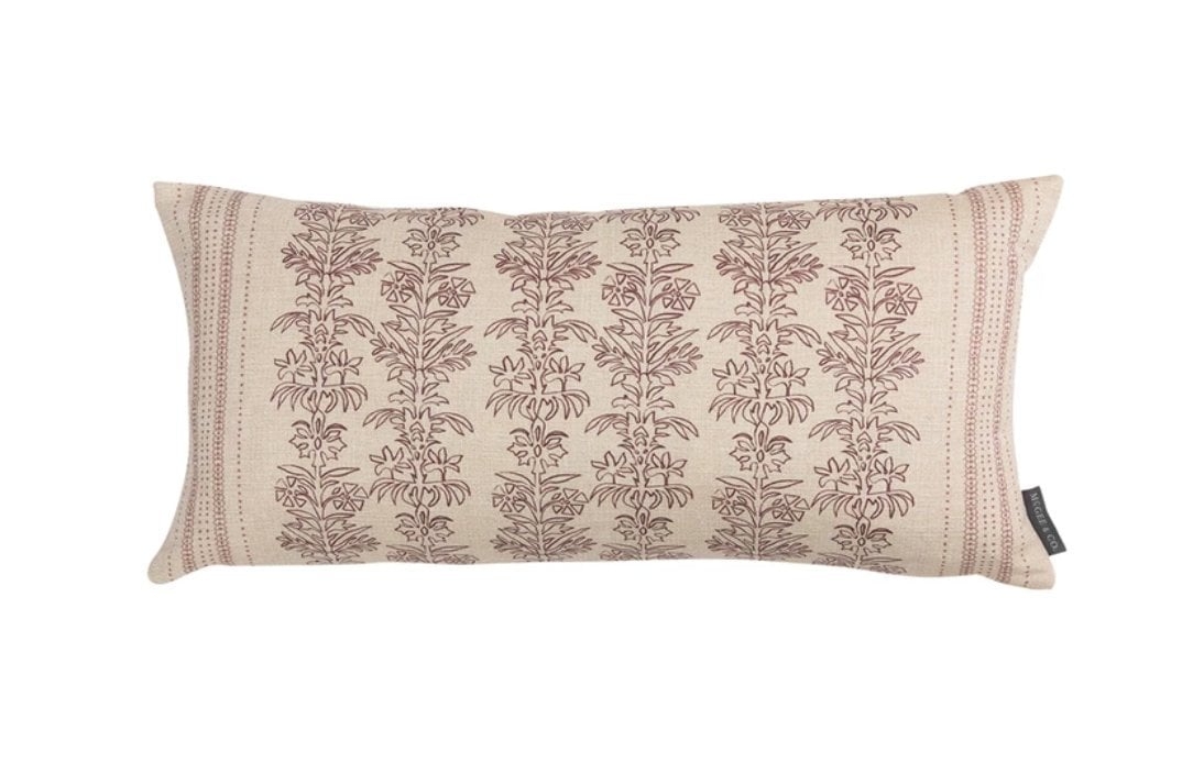 DEMI FLORAL STRIPE PILLOW COVER - Image 0