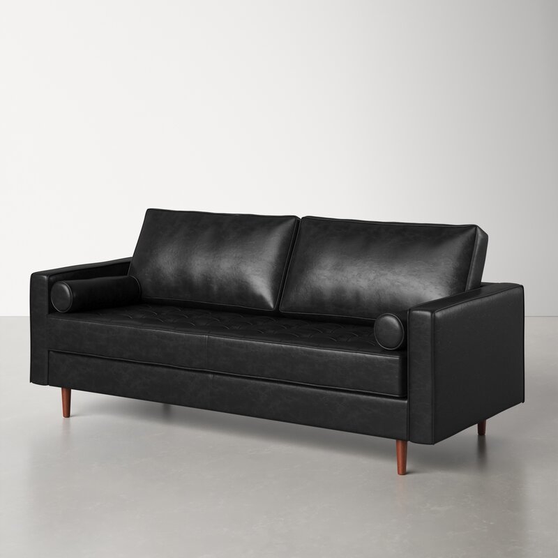 Geo 84" Genuine Leather Square Arm Sofa - Image 6