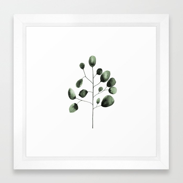 Eucalyptus Framed Art Print, 12" x 12", Vector white frame - Image 0