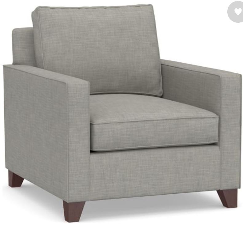 Cameron Square Arm Upholstered Deep Seat Armchair, Polyester Wrapped Cushions, Premium Performance Basketweave Light Gray - Image 0