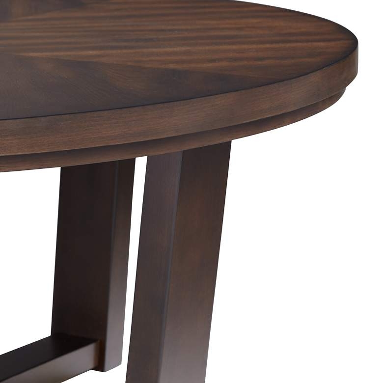 Conrad 40" Wide Dark Brown Wood Round Coffee Table - Style # 56K68 - Image 2