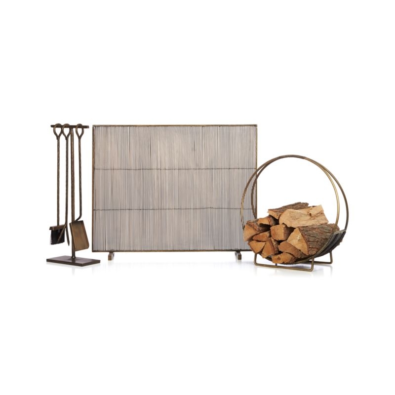 Antiqued Brass Fireplace Tool Set, Restock in early September, 2025. - Image 10