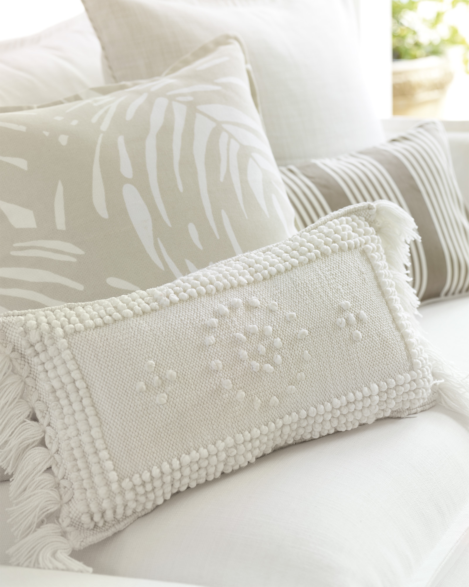 Montecito Outdoor 12" x 21" Pillow Cover - Ivory - Insert sold separately - Image 3