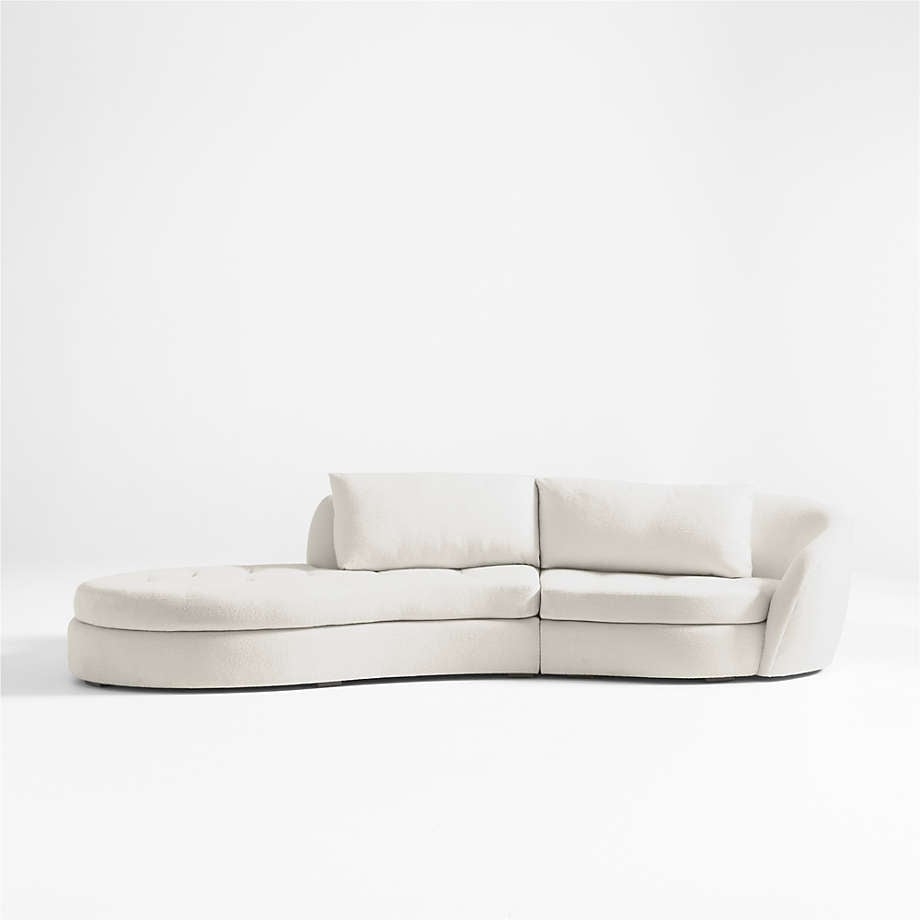 Sinuous Curved 2-Piece Left Arm Chaise Sectional Sofa by Athena Calderone - Image 0