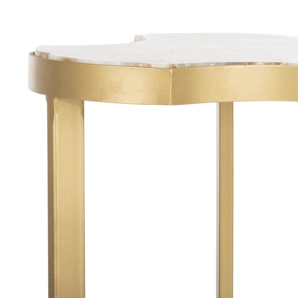 Suki Agate Tripod Accent Table - White/Gold - Arlo Home - Image 1