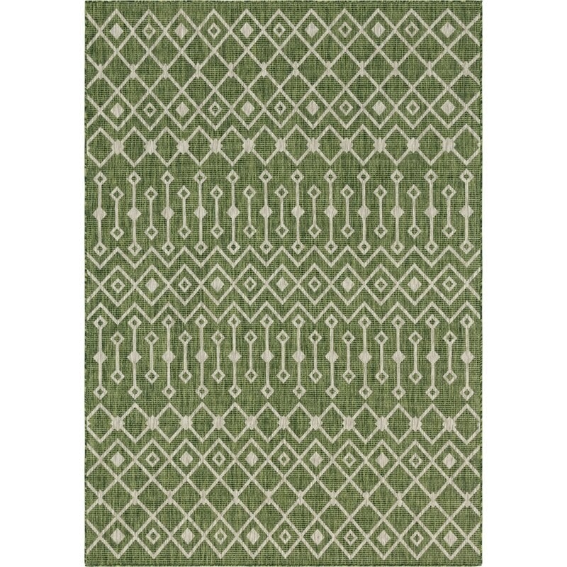 Adley Southwestern Green/Beige Indoor/Outdoor Area Rug 7'x10' - Image 0