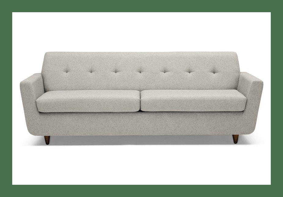 Beige/White Hughes Mid Century Modern Sleeper Sofa - Cody Sandstone - Mocha - Image 0