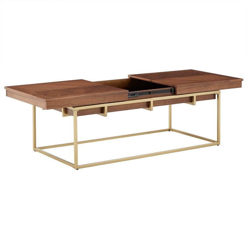 Hevyn Rectangular Coffee Table With Metal Base - Image 1