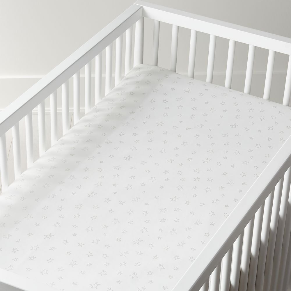 Organic Cream Star Crib Fitted Sheet - Image 0