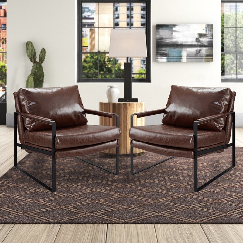 Eisenman 27.95'' Wide Armchair (Set of 2) - Image 1