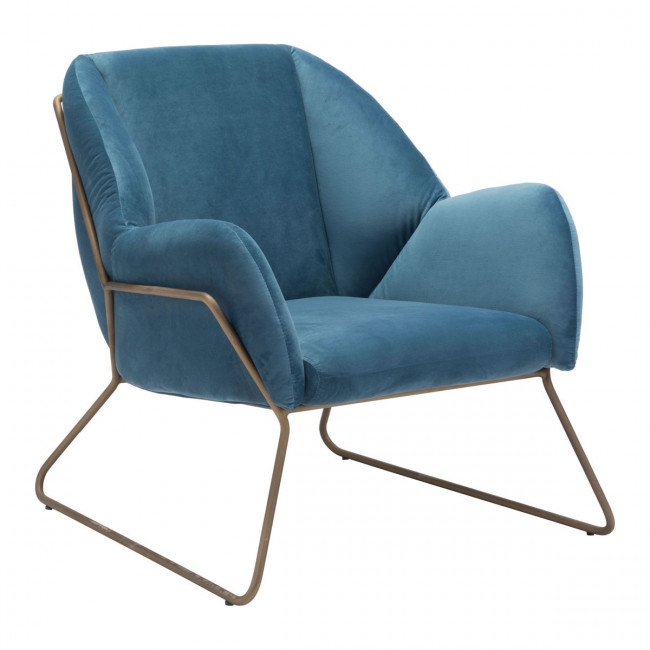 Stanza Arm Chair Blue Velvet - Image 0