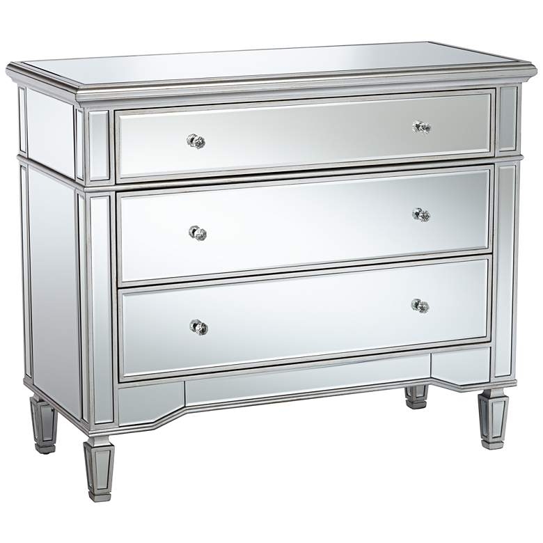 Josephine 42" Wide 3-Drawer Mirrored Accent Chest - Image 1