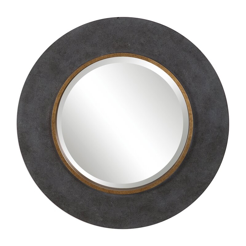 Zena Round Beveled/Distressed Accent Mirror - Image 0