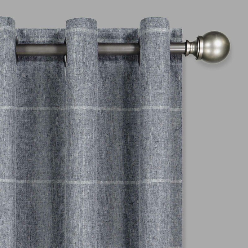 Grahm Striped Blackout Thermal Grommet Single Curtain Panel - Image 1