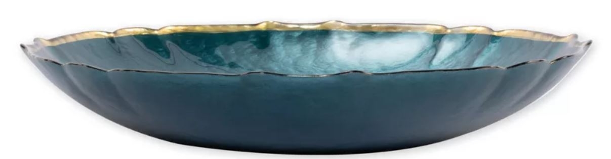 Viva by Vietri Decorative Bowl Color: Teal, Size: 2.5" H x 15.5" W x 15.75" D - Image 0