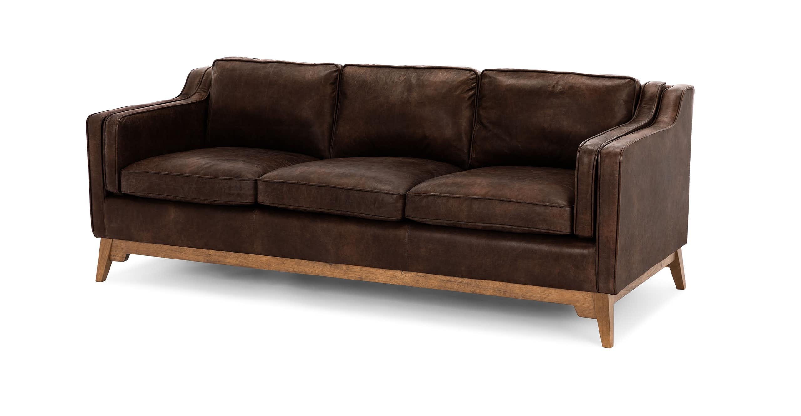 Worthington Sofa - OXFORD BROWN AND HONEY OAK - Image 2