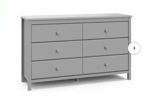 Alpine 6 Drawer Double Dresser - pebble gray - Image 0