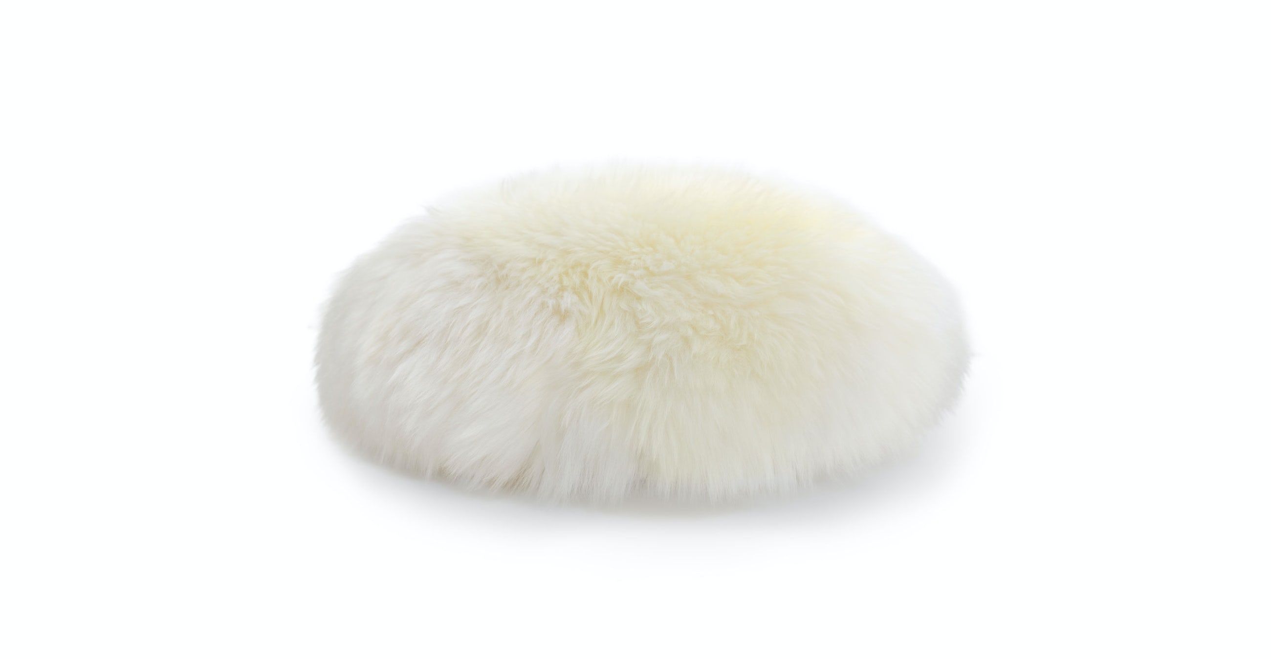 Lanna Ivory Round Sheepskin Pillow - Image 1