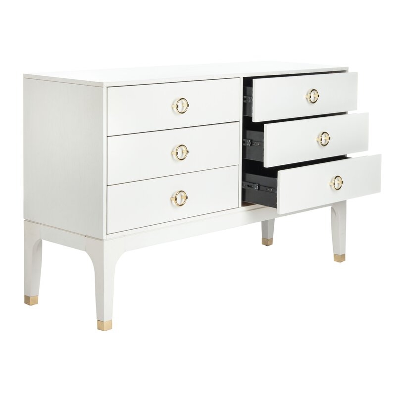 Lorna 6 Drawer Double Dresser - White - Image 1