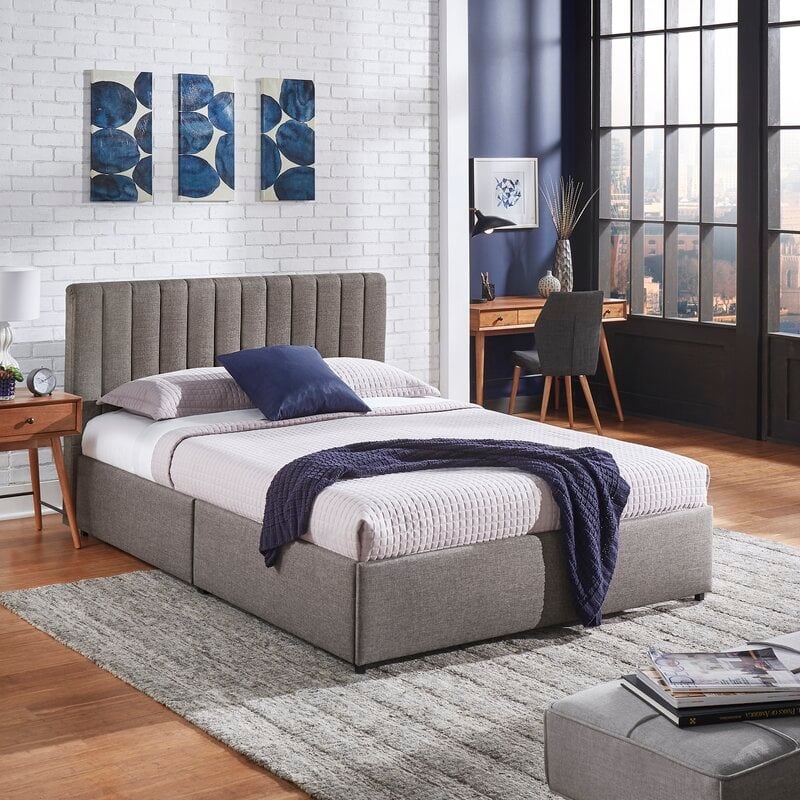 Gaylen Upholstered Low Profile Storage Platform Bed, Full Size - Image 1