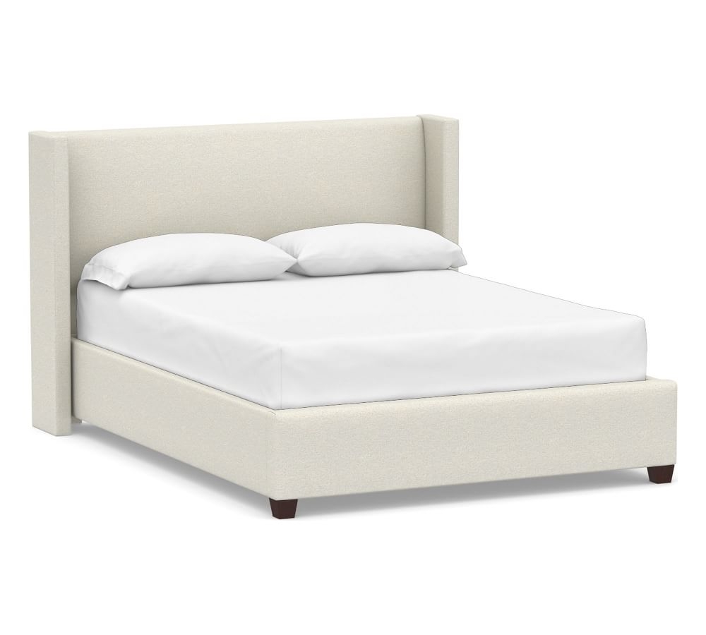 Elliot Shelter Upholstered Bed, King, Park Weave Ivory - Image 1