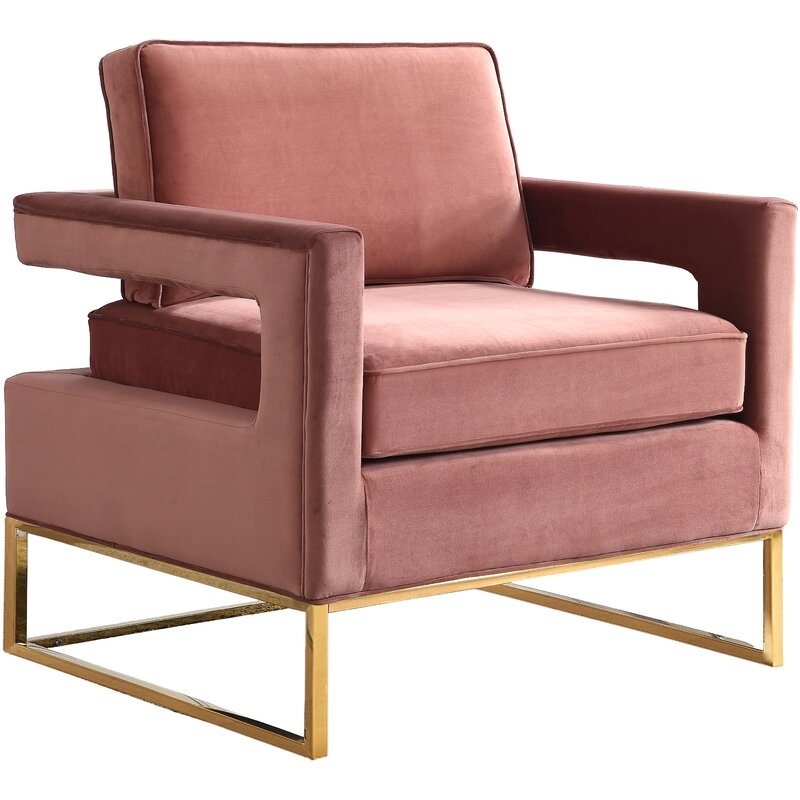Canterbury Lounge Chair, Velvet Pink - Image 0