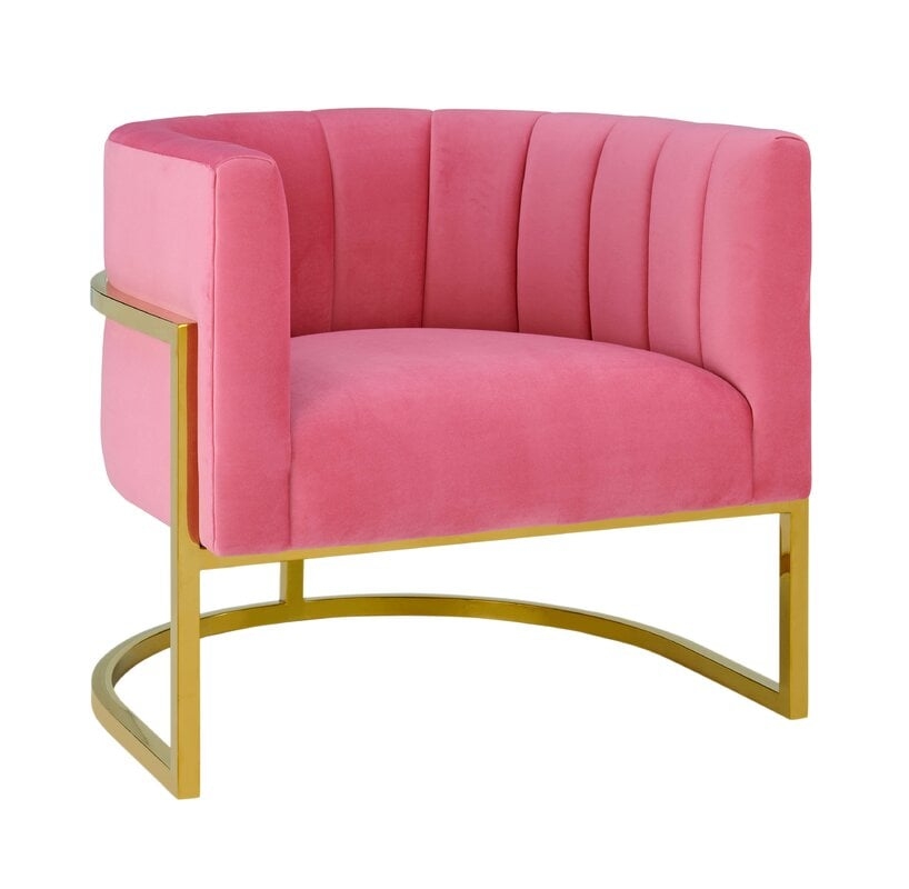 Magnolia Rose Pink Velvet Chair - Image 0