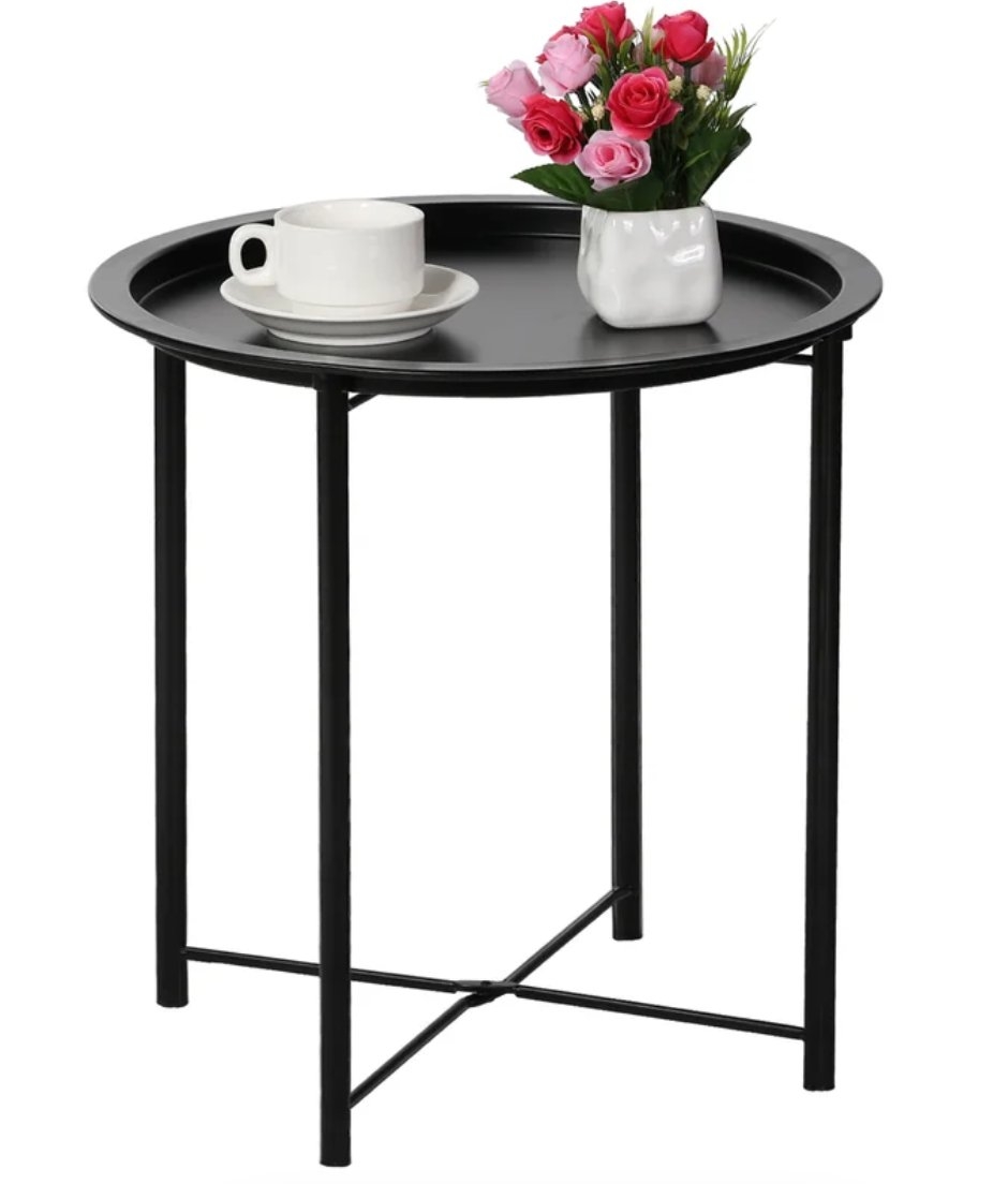 Annalei Tray Top Cross Legs End Table - Image 3