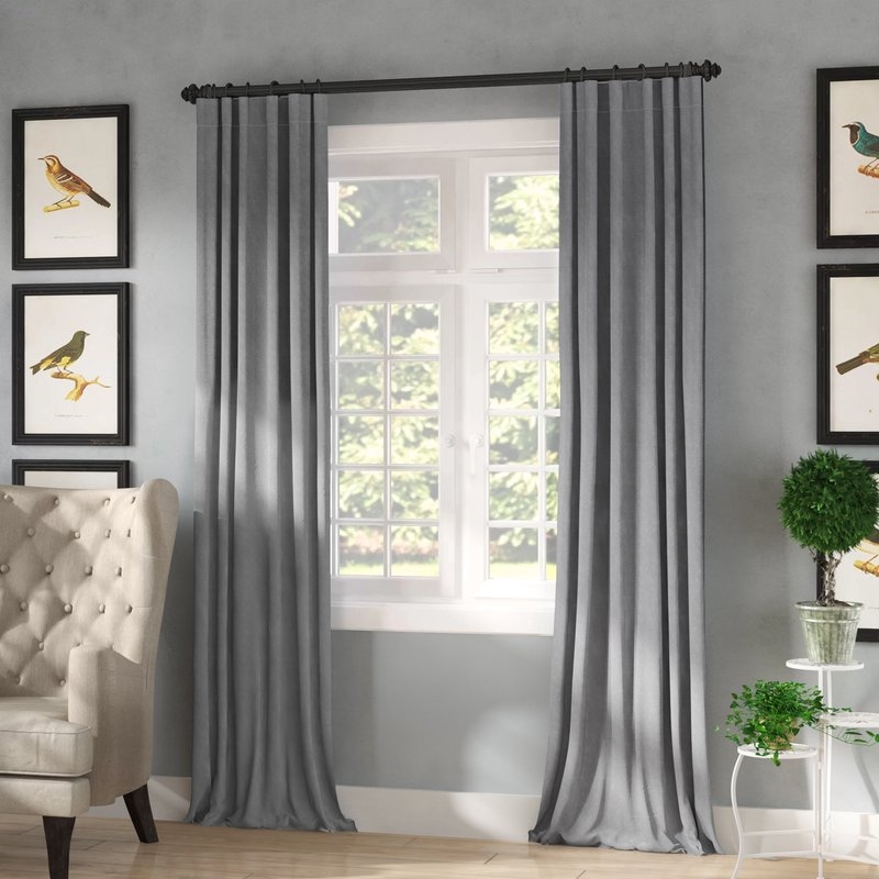 Brittnie Faux Linen Single Curtain Panel - Image 0