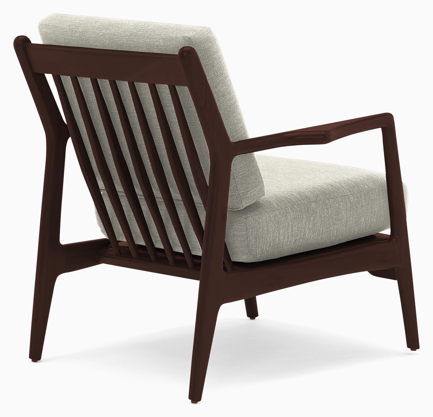 White Collins Mid Century Modern Chair - Nico Oyster - Walnut - Image 3