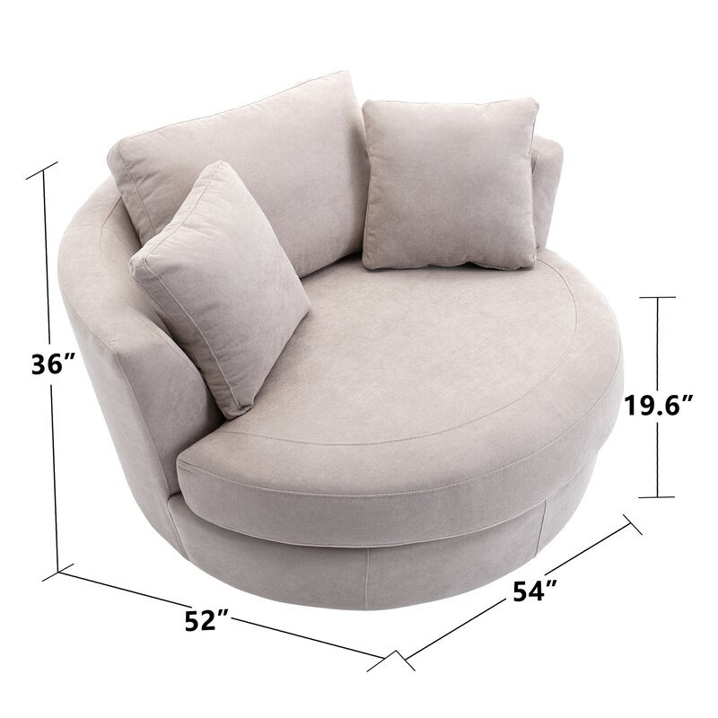 Minorca Elegant Round Swivel 53'' Barrel Chair - Image 7
