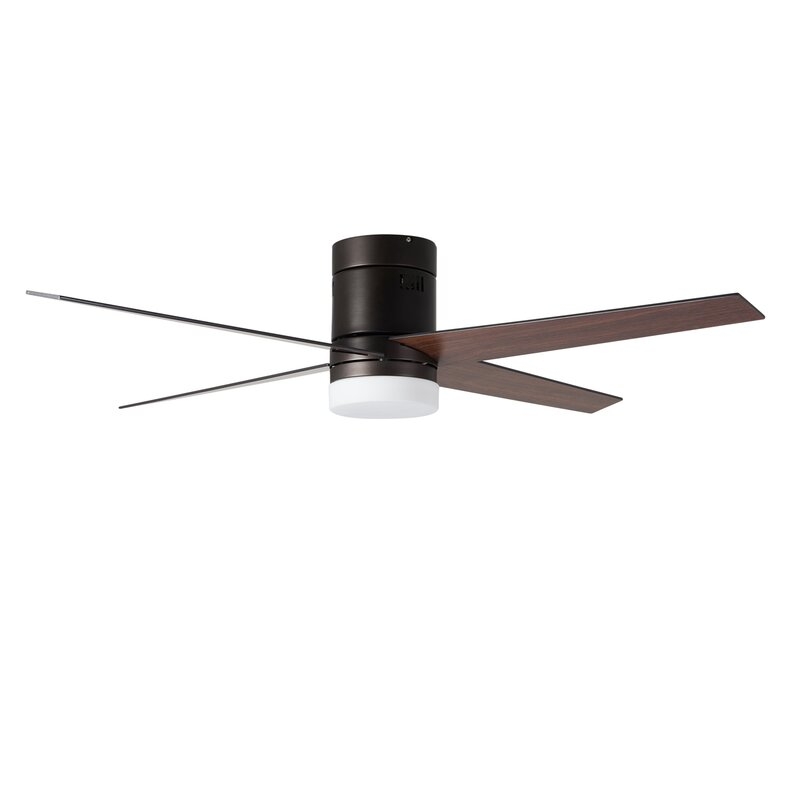 52" Arauz 4 - Blade LED Flush Mount Ceiling Fan with Remote Control and Light Kit Included  52" Arauz 4 - Blade LED Flush Mount Ceiling Fan with Remote Control and Light Kit Included  52" Arauz 4 - Blade LED Flush Mount Ceiling Fan with Remote Control and - Image 0