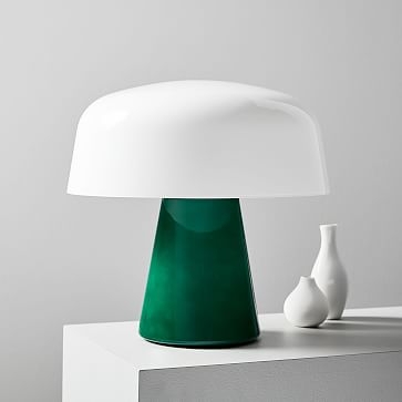 Bella Table Lamp, Small, Landscape Blue, Milk Glass - Image 4
