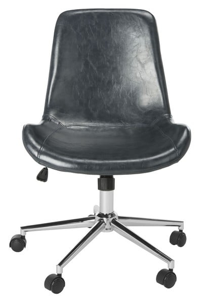 Fletcher Swivel Office Chair - Dark Grey/Chrome - Safavieh - Image 0