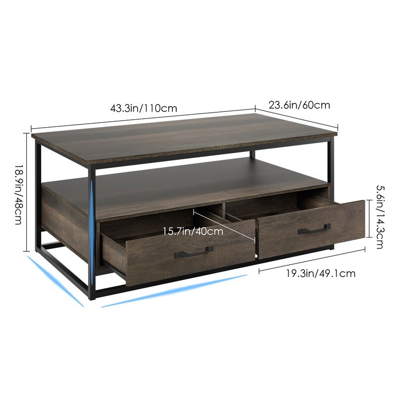 Southside Frame Coffee Table with Storage - Image 2