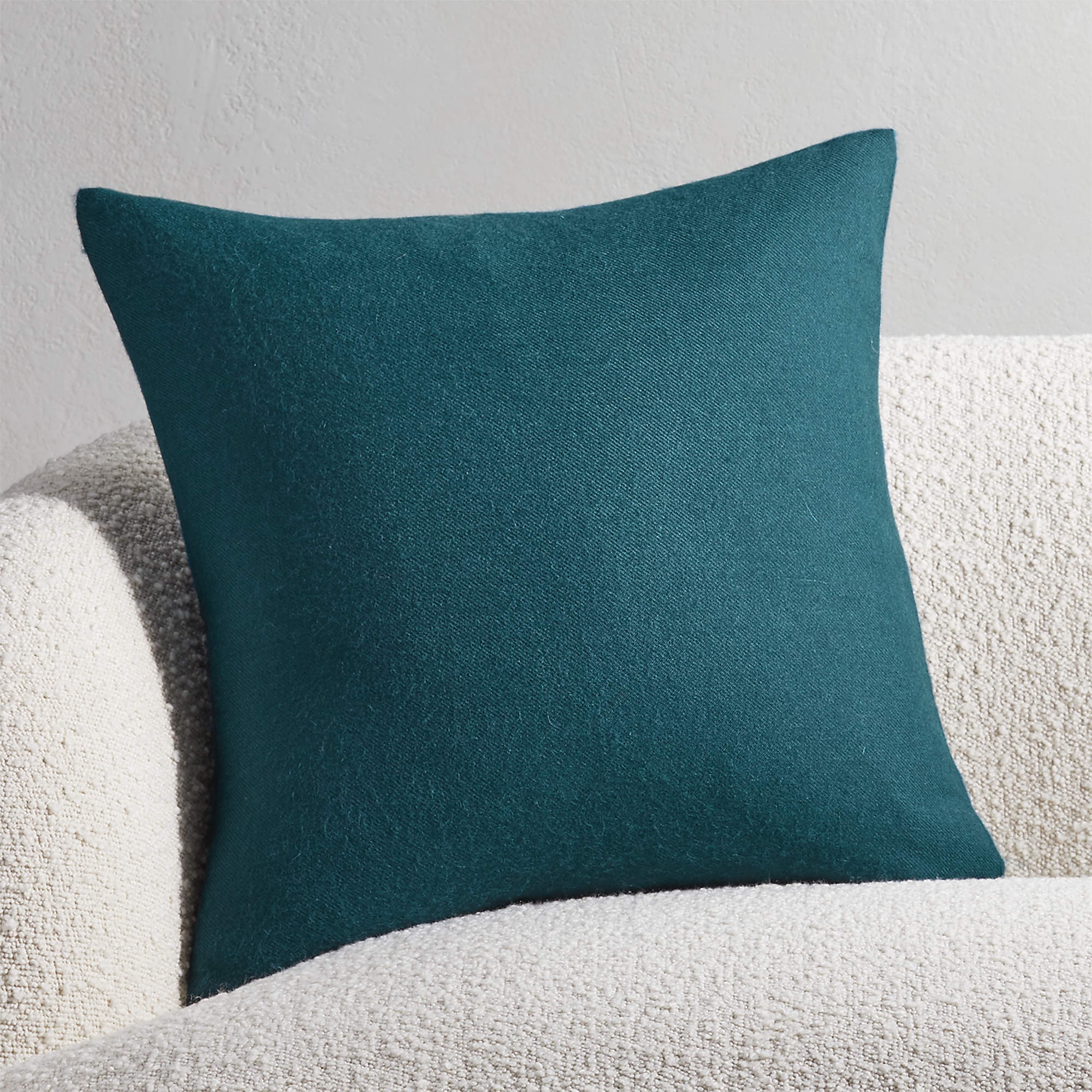 20" Alpaca Teal Pillow with Down-Alternative Insert - Image 0