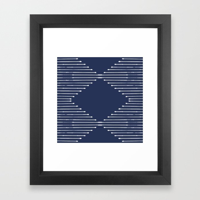 Geo / Navy Framed Art Print - Vector Black Frame - Image 0