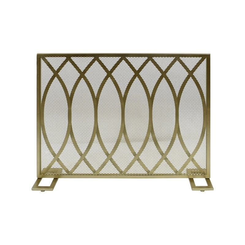Gold Edwin 1 Panel Iron Fireplace Screen - Image 0