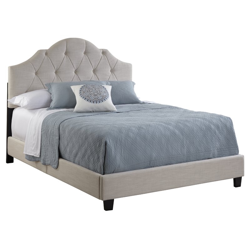 Eugenio Upholstered Panel Bed- Creamy Oatmeal, King - Image 0