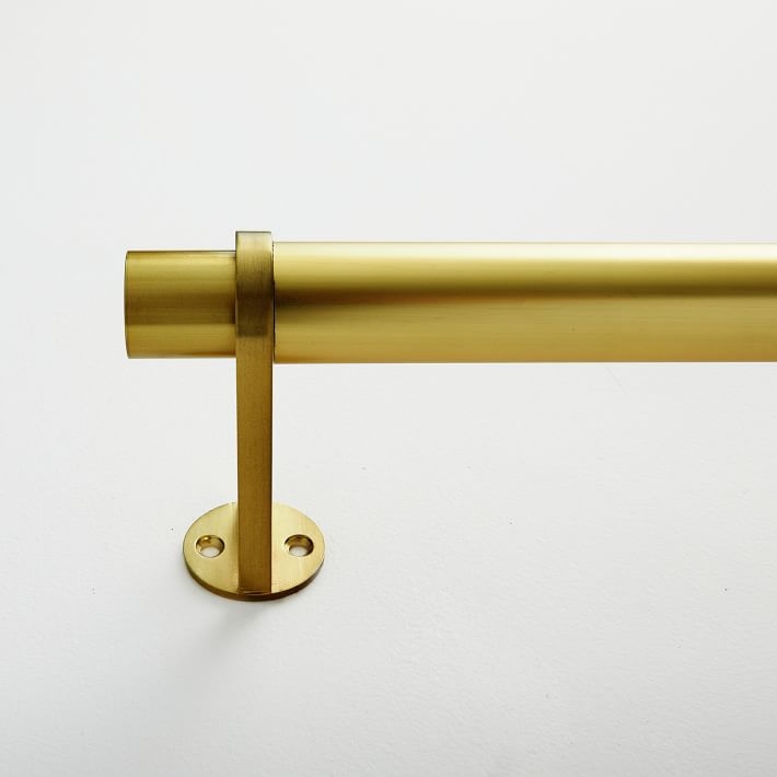 Simple Metal Rod - Antique Brass 48" - 88" - Image 1
