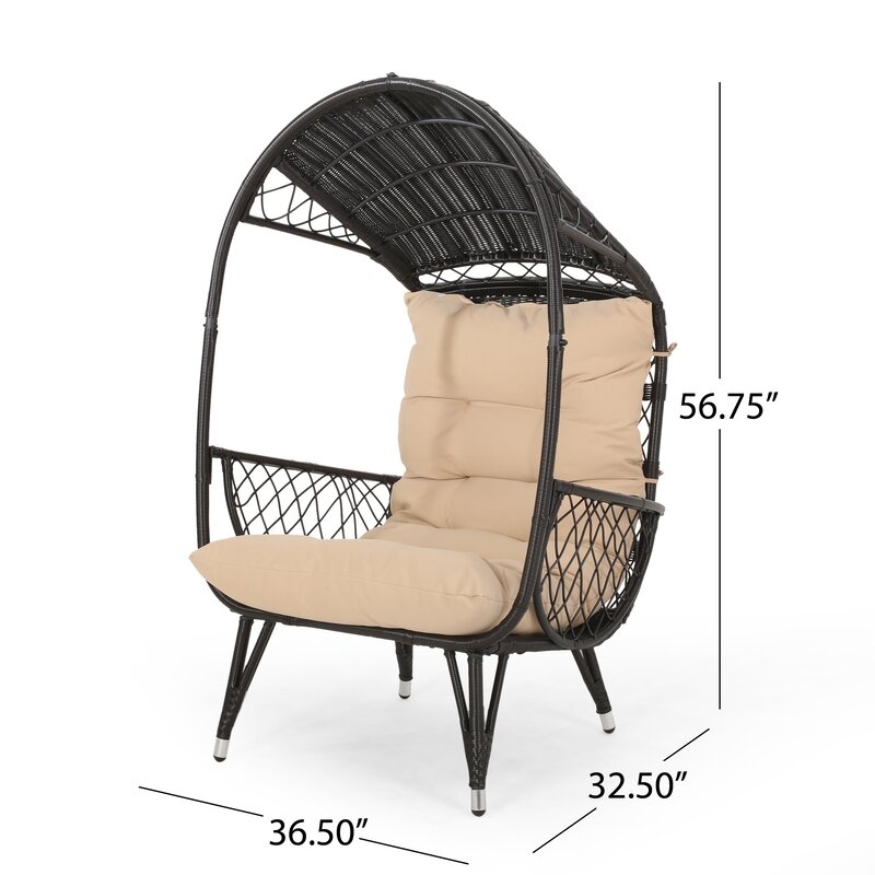 Molly Outdoor Standing Basket Chair with Cushion Molly Outdoor Wicker Standing Patio Chair with Cushion - Image 2