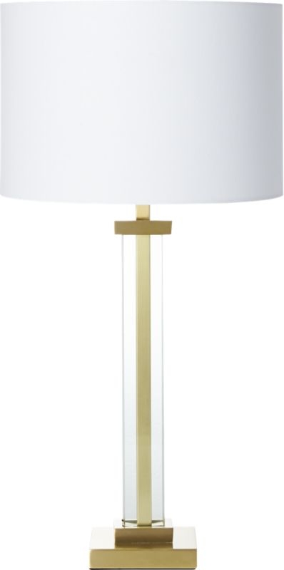 Panes Glass and Brass Table Lamp - Image 3