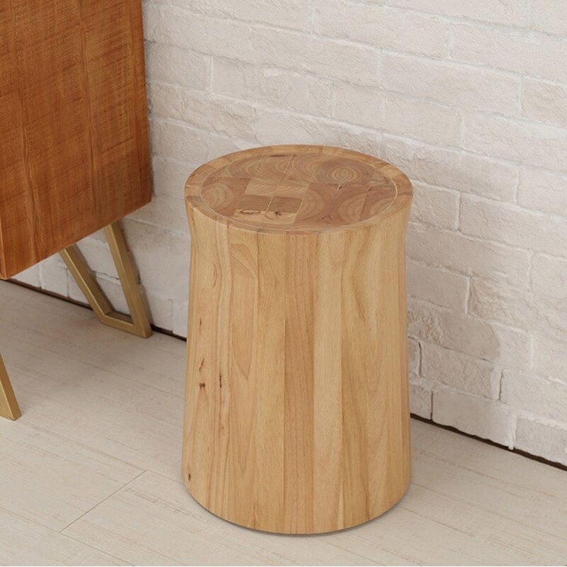 Niemi 17.7'' Tall Solid Wood Drum End Table - Image 2