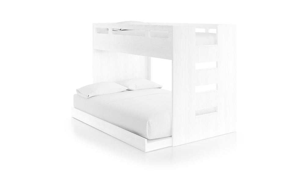 Abridged White Glaze Wood Kids Twin Over Full Bunk Bed with Right Ladder - Image 4