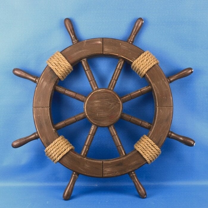 Ship Wheel Wood Wall Décor - Image 0
