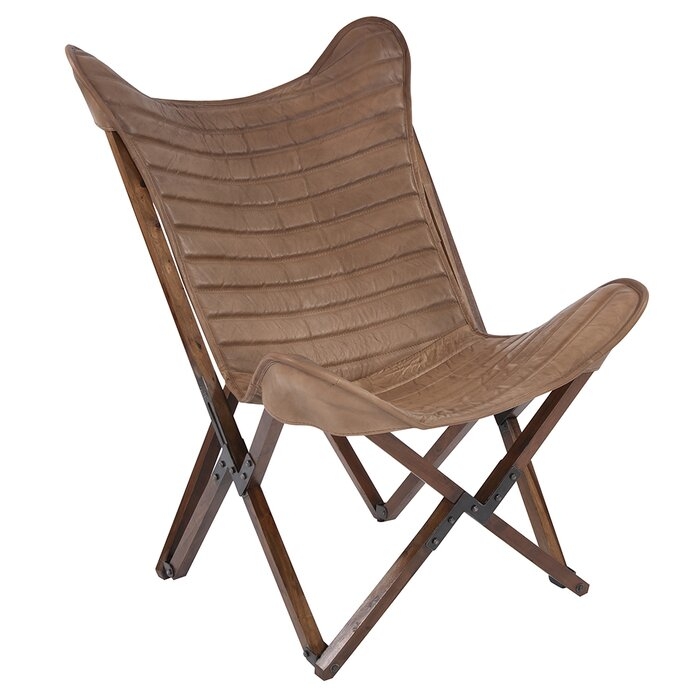 Keila Leather Sling Lounge Chair - Image 1