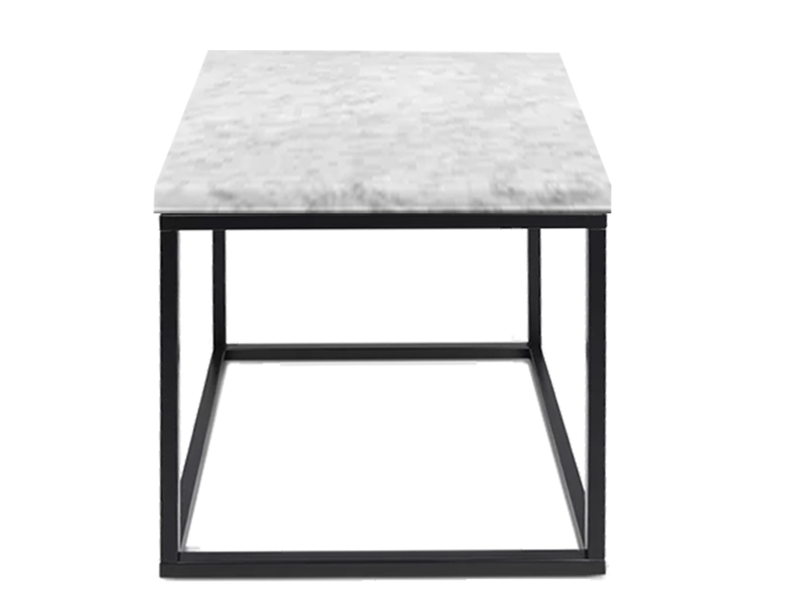 Prairie End Table // Black Steel base with White Carrara top - Image 0